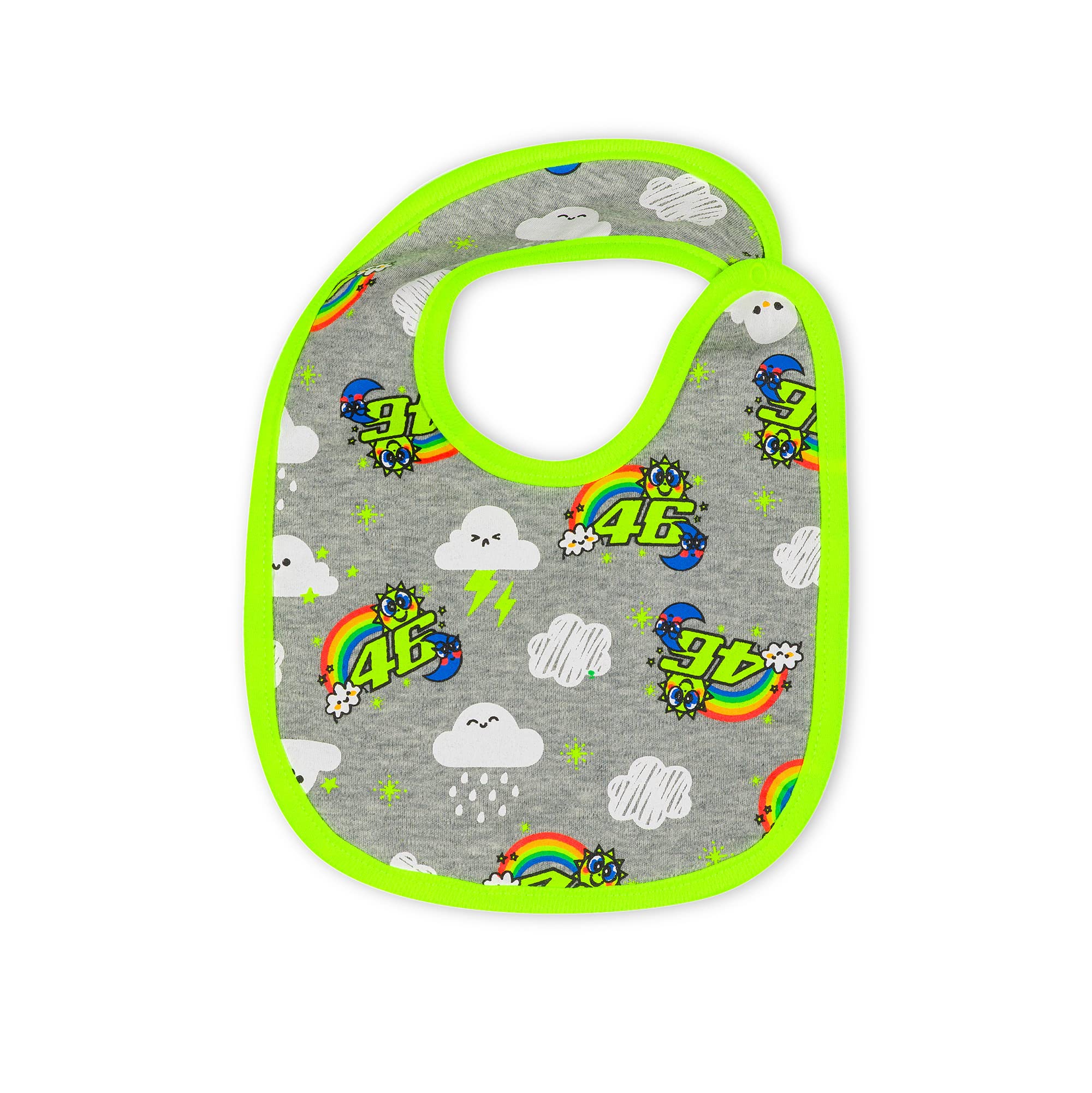 VR 46 Boy's Sun and Moon Bib, Mel. Grey, One Size