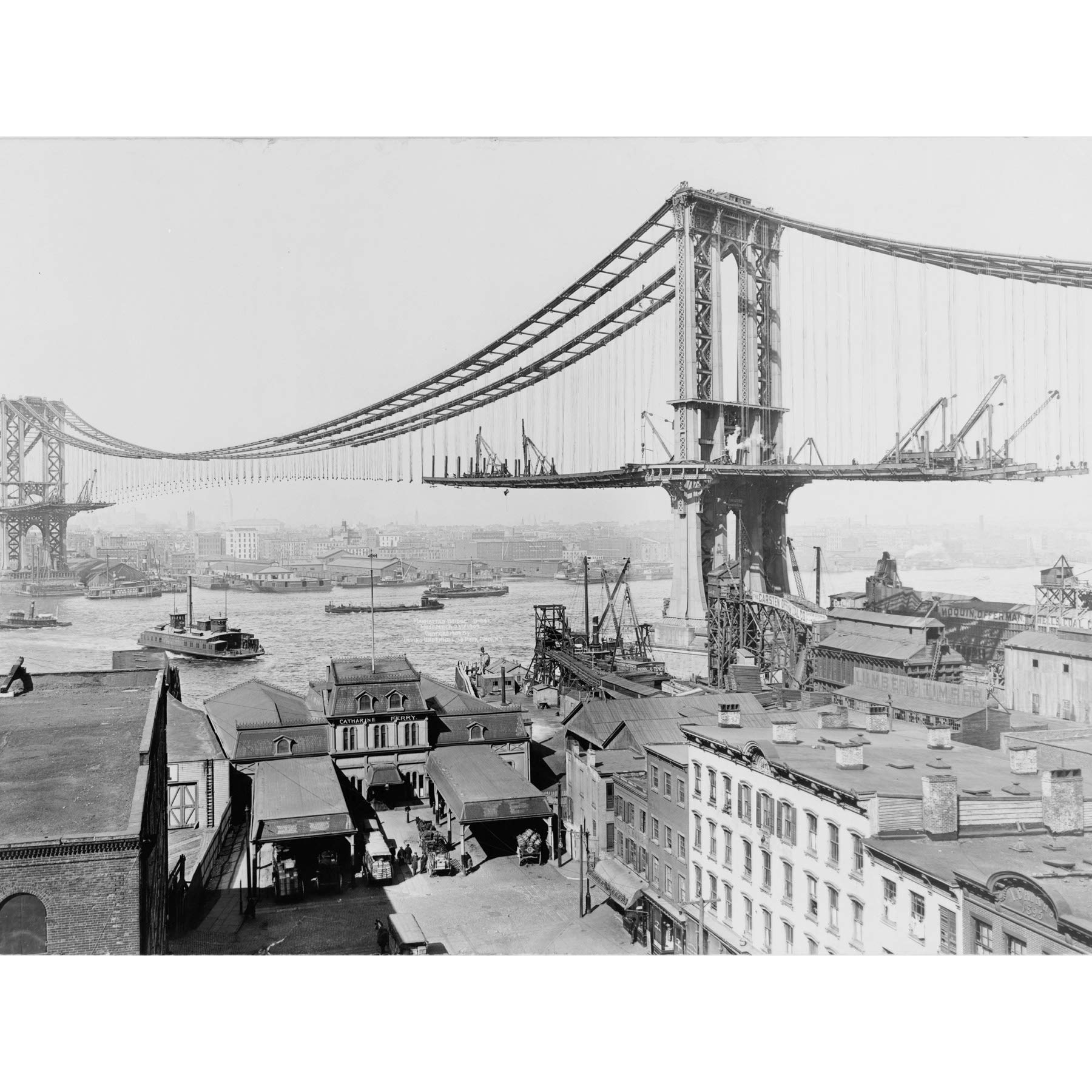 Underhill Manhattan Bridge Construction 1909 Photo Large Wall Art Poster Print Thick Paper 18X24 Inch