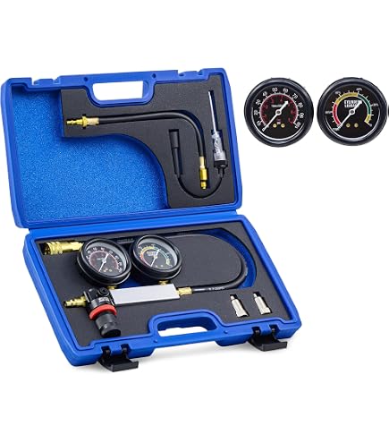 FreeTec Engine Cylinder Leak Down Tester Kit, TU-21 Dual Gauge