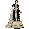 TRENDMALLS Women's Georgette Net Embroidery Salwar Suit Set Kurta Lehenga with Dupatta