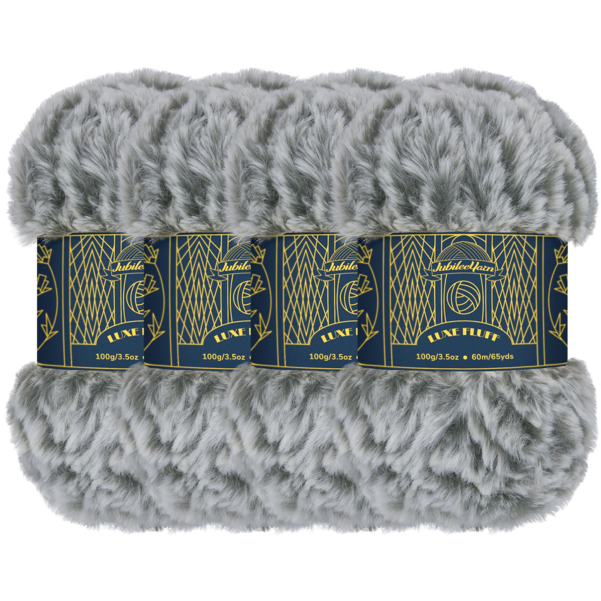 BambooMN Chunky Fluffy Faux Fur Eyelash Yarn - 100% Polyester - 100g/Skein - 4 Skeins - Strix