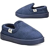 Hurley Kid's House Slippers Terrie, Slip-On House Shoes for Boys and Girls with Comfy Padded Insole & Rubber Outsole, Kids Indoor Slippers