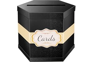 ROSEGLD Card Box, Card Receiving Box with Ribbon 14x12x12 Inches, Elegant Card Box Holder for Wedding, Graduation, Birthday, 