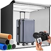 DUCLUS Photo Light Box 24x24 inch, Portable Shooting Tent Kit, Professional Dimmable Photo Studio Light Box with 100 LED Beads &amp; 6 Color Backdrops for Jewelry and Food Items Product Photography