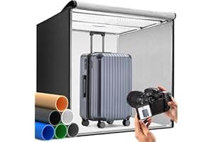 DUCLUS Photo Light Box 24x24 inch, Portable Shooting Tent Kit, Professional Dimmable Photo Studio Light Box with 100 LED Beads & 6 Color Backdrops for Jewelry and Food Items Product Photography