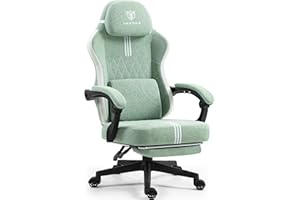 MEENICE Gaming Chair-Ergonomic Gaming Chair with Pocket Spring Cushion and Breathable Fabric, Cooling Gel and Massage Lumbar Support, Adjustable High Back Office Chair for Adults and Kids 300LBS Green