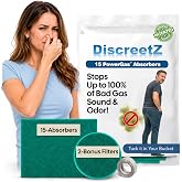 Flatulence Pads Stop Sound &amp; Odor. Men &amp; Women's Activated Carbon Gas Pads | Odor &amp; Sound Fart Eliminator Pads.Tuck-It in Your Bucket. Activated Charcoal Absorber. Flatulence Underwear Help. 15+2 Pack