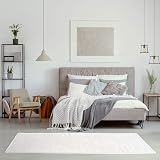 THE RUGS Living Room Rug Shaggy 30mm White 80x300 cm view 3