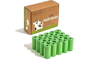 CARRYWELL (Not Made In China) Dog Poop Bag Rolls, 300 Count, Biodegradable, Leak Proof and Extra Thick Bags For Dogs and Cats, Unscented and Earth Friendly Waste and Doggy Litter Bag Roll