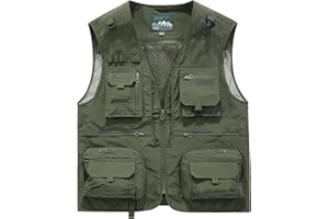 Acydar Men's Outdoor Fishing Work Safari Travel Photo Cargo Vest Outdoor Fishing Vest