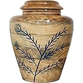 Woden urn for Human Ashes Cremation Urn – Tree of Life Design, Wooden Urn for Human Ashes (Large, 200 lbs) – Memorial Urn for Adult Men or Women, Funeral/Burial Casket