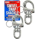 Stainless Steel Quick Release Snap Shackles, 2-Pack, 316 Marine Grade | Swivel Shackle for Sailing Rigging, SCBA Mask Clips, Spinnaker Halyard, and Sailboat Hardware