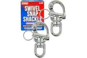 Better Boat Stainless Steel Quick Release Snap Shackles, 2-Pack, 316 Marine Grade, Swivel Shackle for Sailing Rigging, SCBA Mask Clips, Spinnaker Halyard, and Sailboat Hardware