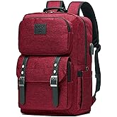 HFSX Laptop Backpack Women Men College Backpacks Bookbag Vintage Backpack Book Bag Fashion Back Pack Anti Theft Travel Backpacks with Charging Port fit 15.6 Inch Laptop Red