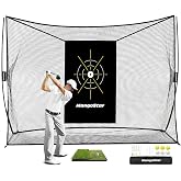 Mangostar Golf Net, 10x7ft Heavy Duty Golf Practice Net for Backyard | Driving Real Golf Balls with Mat, Target Cloth, 6 Balls, 7 Tees, Carry Bag, Indoor Outdoor Golf Hitting Training Set