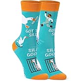 KIDSBETT Funny Silly Goose Socks for Women Men, Novelty White Goose Stocking Crazy Crew Socks Casual Cotton Stocking Gifts for Teens Adults, 1 Pair