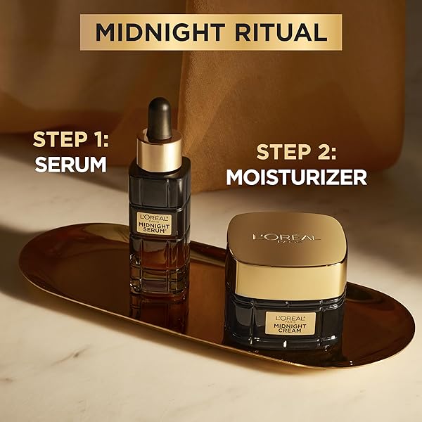 L’OREAL PARIS AGE PERFECT ANTI-AGING MIDNIGHT CREAM, FACE MOISTURIZER TO REDUCE WRINKLES AND FIRM SKIN, 1.7OZ + SERUM SAMPLE