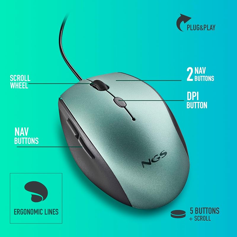 Moth Ice - Rato Ótico com Cabo USB e Adaptador USB-C Incluído
