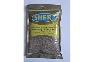 SHER Ajwain Whole Carom Seeds, 200g, Product of India