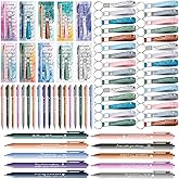 Sayglossy 30 Sets Valentine's Day Christian Gifts Bulk Bible Verse Pens Silicone Keychains Bookmarks Religious Gifts for Men Women VBS Sunday School Church Members Pastor(Watercolor,Click)