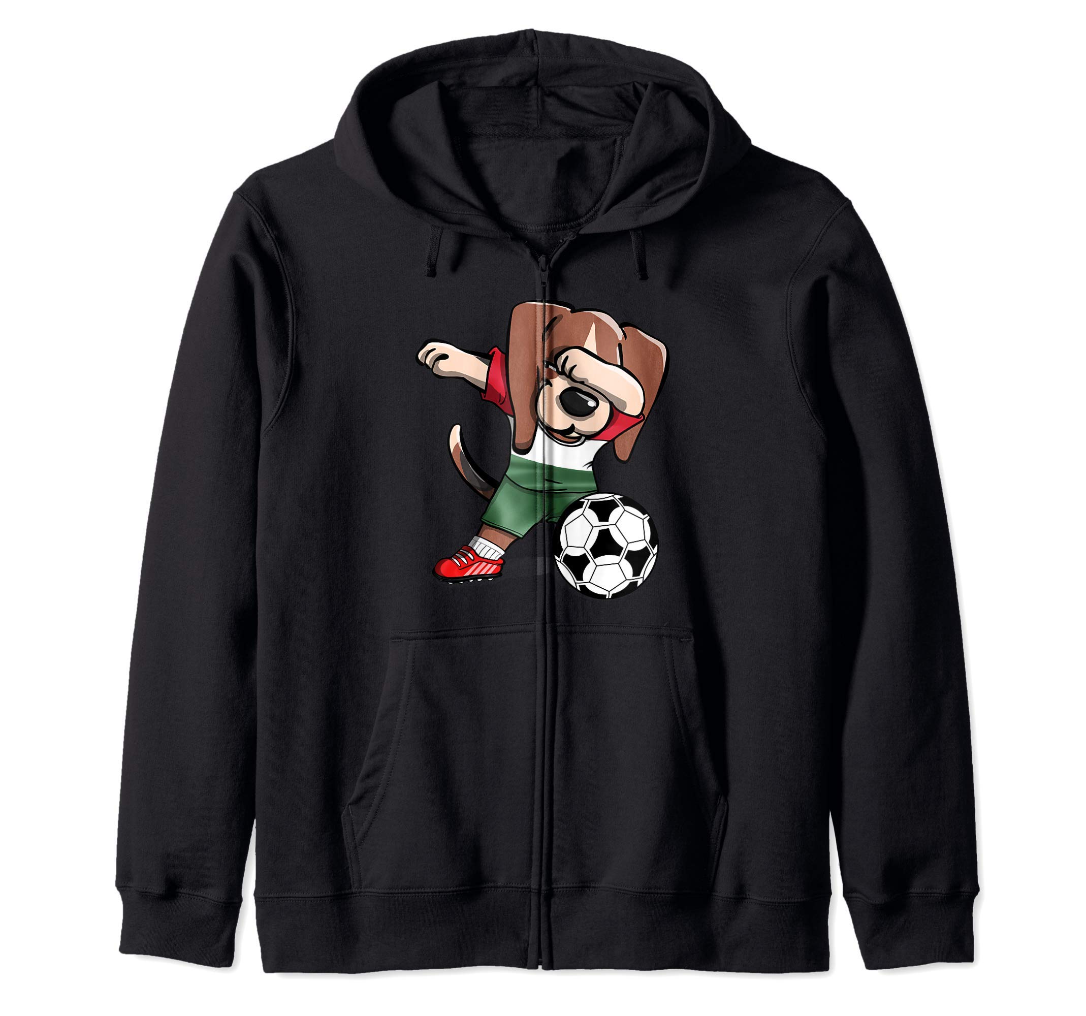 Dabbing Beagle Hungary Football Hungarian Flag Soccer Lover Zip Hoodie