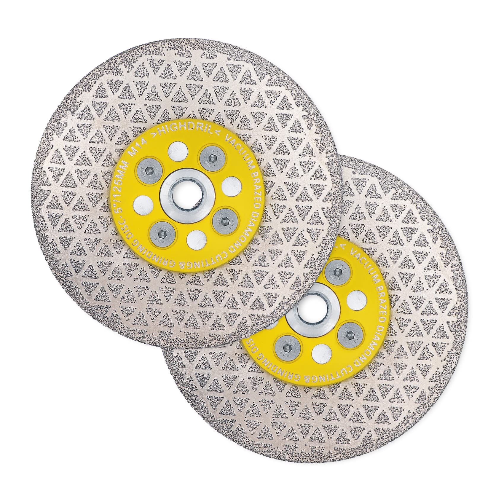HIGHDRIL Diamond Cutting Disc, Pack of 2, 125 mm, Electroplated Blade for Cutting and Grinding, Granite, Marble Tile, Natural Stones