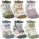 hometrixx 6 Pairs Kids Boys Ankle Socks Low Cut Cartoon Dinosaur Flying Dragon Breathable No Show Socks aged for 2-11 Years