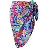 Ayliss Womens Swimwear Chiffon Cover up Solid Color Printed Beach Sarong Swimsuit Wrap Skirt Bathing Bikini Resort Wear