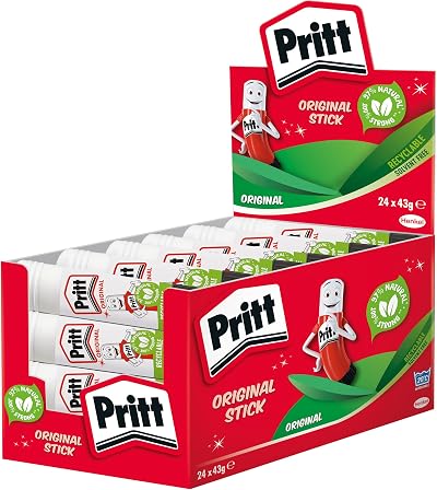 Pritt Glue Stick 24x 43g Non-Toxic Washable Strong School Office Kids Crafts