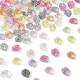 Kzikbxh 240 Pcs Acrylic Camellia Flower Charms, Delicate Floral Beads for DIY Jewelry Making, Craft Bracelets Necklaces Earrings Decoration