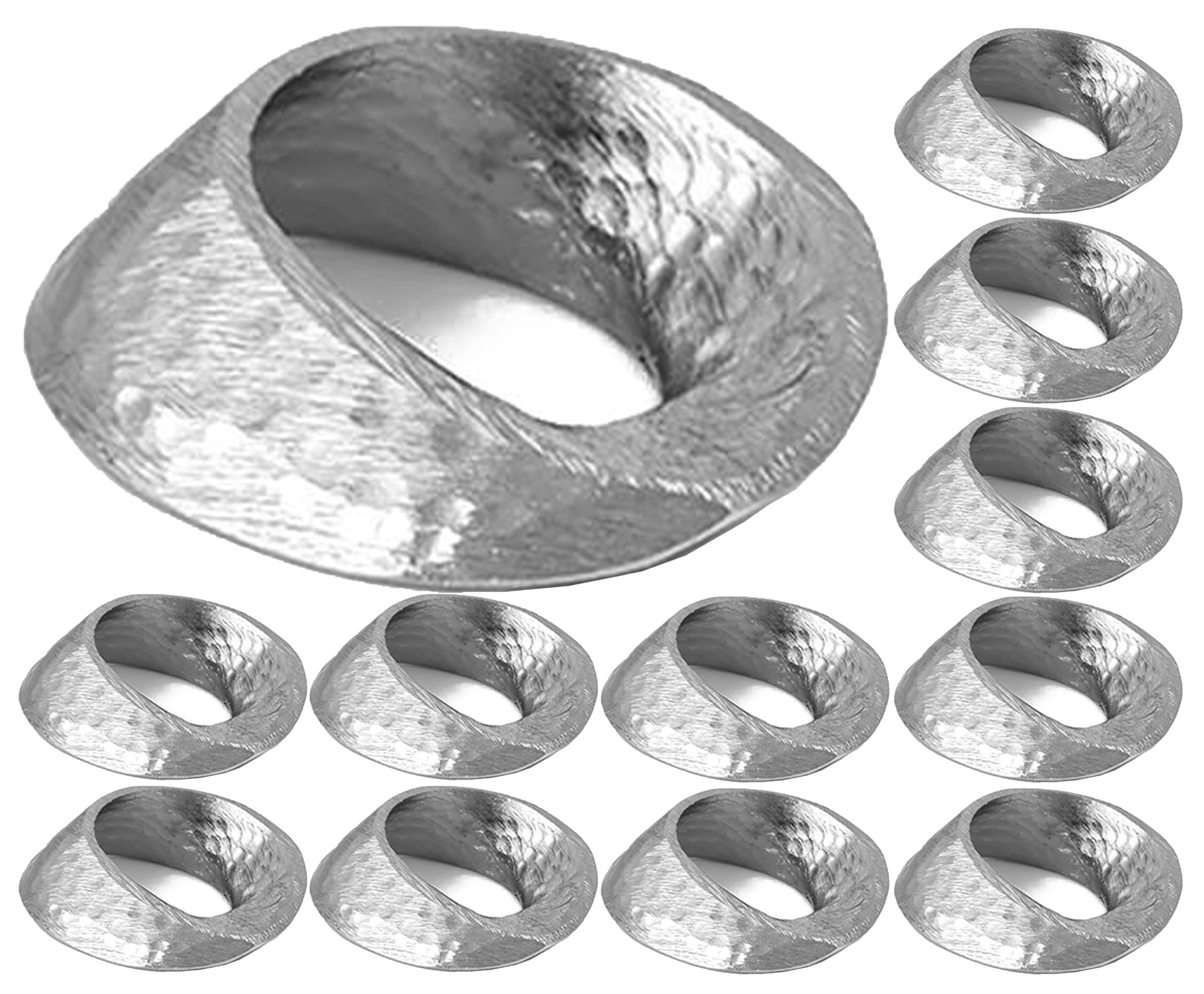 Mobius Metal Napkin Rings - 12-Pack Silver Art Deco Lightweight Metal Table Décor for Fall, Thanksgiving, Banquet, Christmas, Decor, Weddings, Dinner Parties & Everyday Use - ALPHA Living HOME