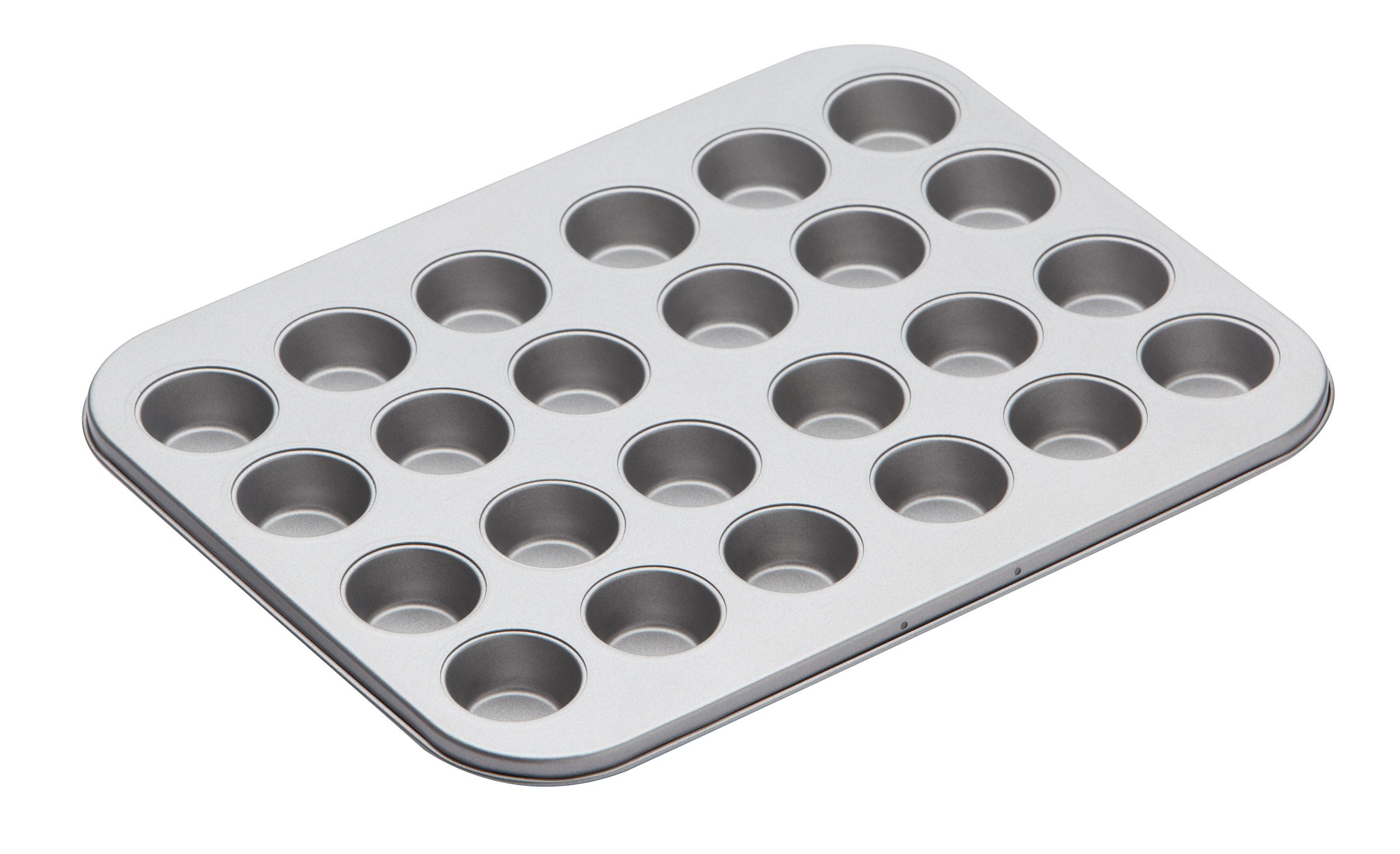 KitchenCraft Non-Stick 24-Cup Mini Mince Pie/Muffin Tray, 35 x 27 cm (14" x 1.5"), Silver