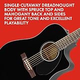 Fender CD-60SCE Dreadnought Walnut Fingerboard Black with Free Lessons view 3
