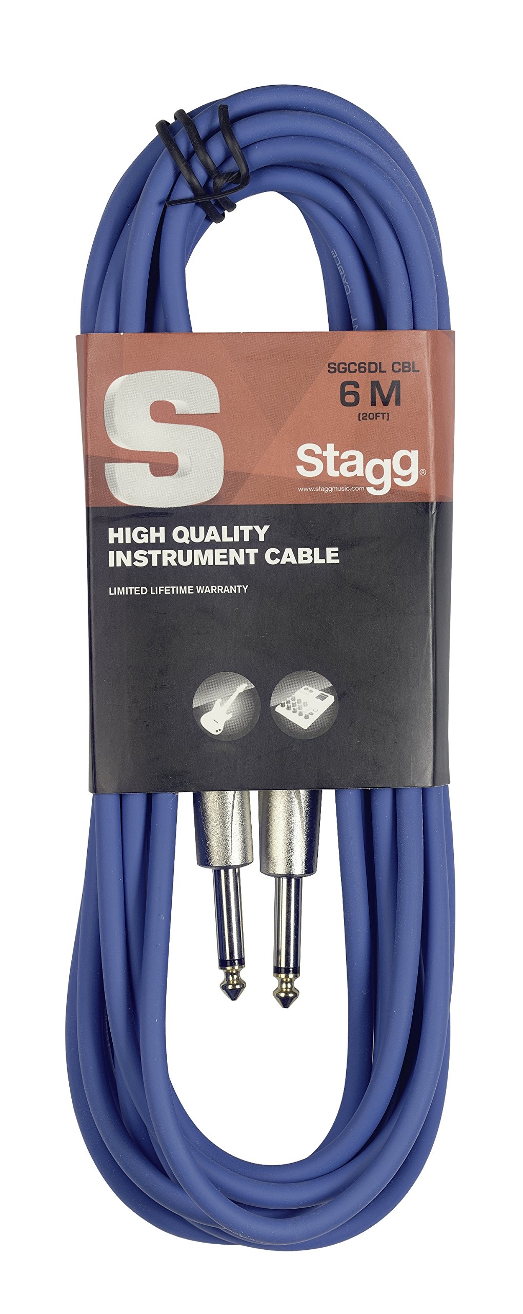 Stagg SGC6DL CBL S-Series Deluxe 20 Foot Instrument Cable, Blue