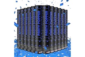 PEMUISE Party Poppers Confetti Cannon 12 Pack Royal Blue Poppers 12 Inch Party Shooters Mylar Confetti Blue Foil Confetti Cannons Bulk for Wedding Birthday Graduation Baby Gender Reveal Christmas New Years