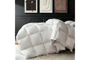 DOWNFORT Goose Down Comforters King Size, Premium 100% Natural White Goose Down Duvet Insert, 800+ Fill Power, 100% Cotton Shell, Extra Fluffy Noiseless Hotel Luxury Collection Bedding Comforters, 106"x90"