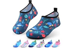 Sunnywoo Water Shoes for Kids Girls Boys，Toddler Kids Swim Water Shoes Quick Dry Non-Slip Water Skin Barefoot Sports Shoes Aqua Socks for Beach Outdoor Sports