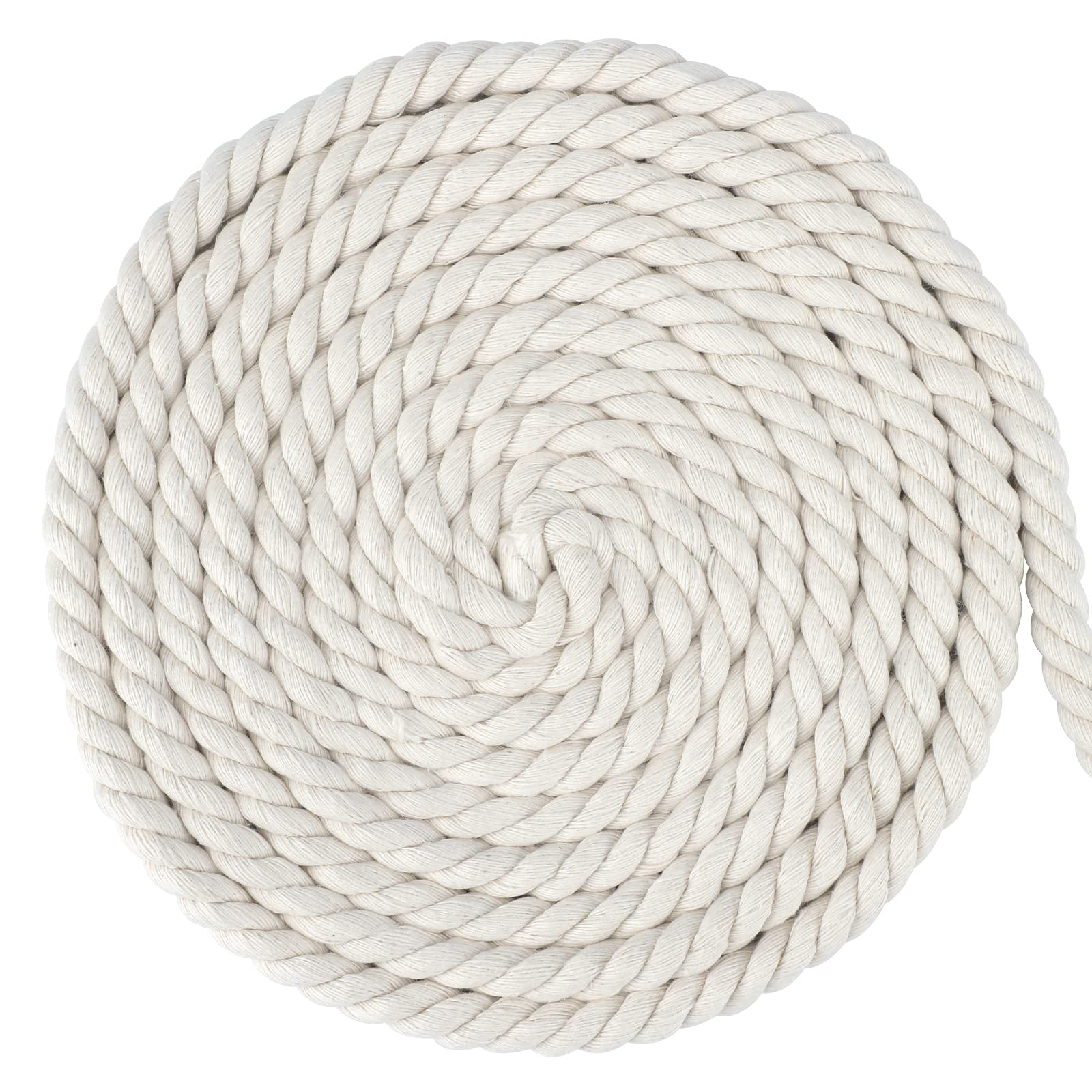 G2PLUS 12MM Beige Macrame Cord - 10M Thick Macrame Cotton Rope - Hanging Knitting Craft Rope for Wall Hanging Plant Hanger Knitting Craft