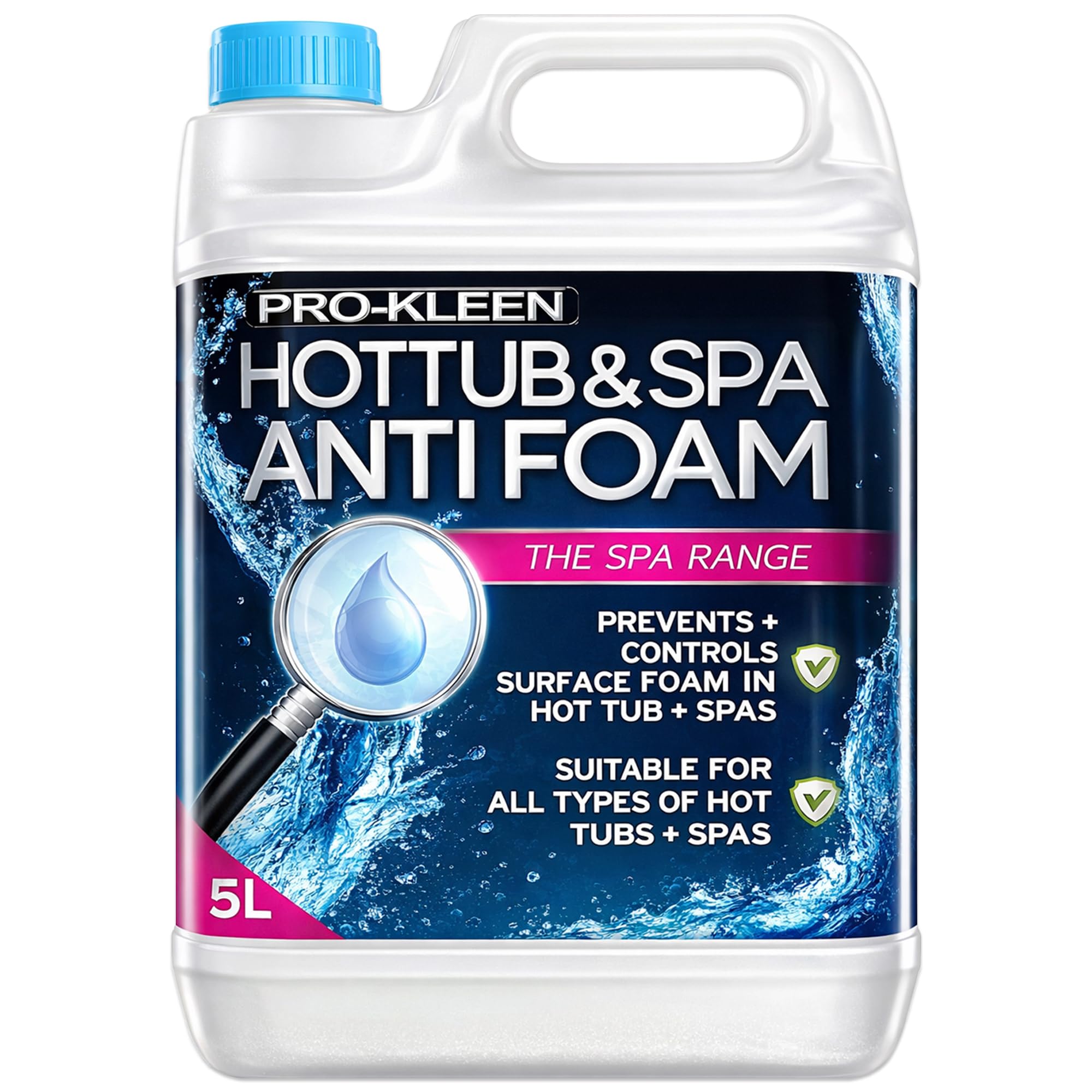 Pro-Kleen MY1446 Tub & Spa Anti Foam for All Hot Tubs & Spas-Easy to Use 5L, Clear (5 Litres)