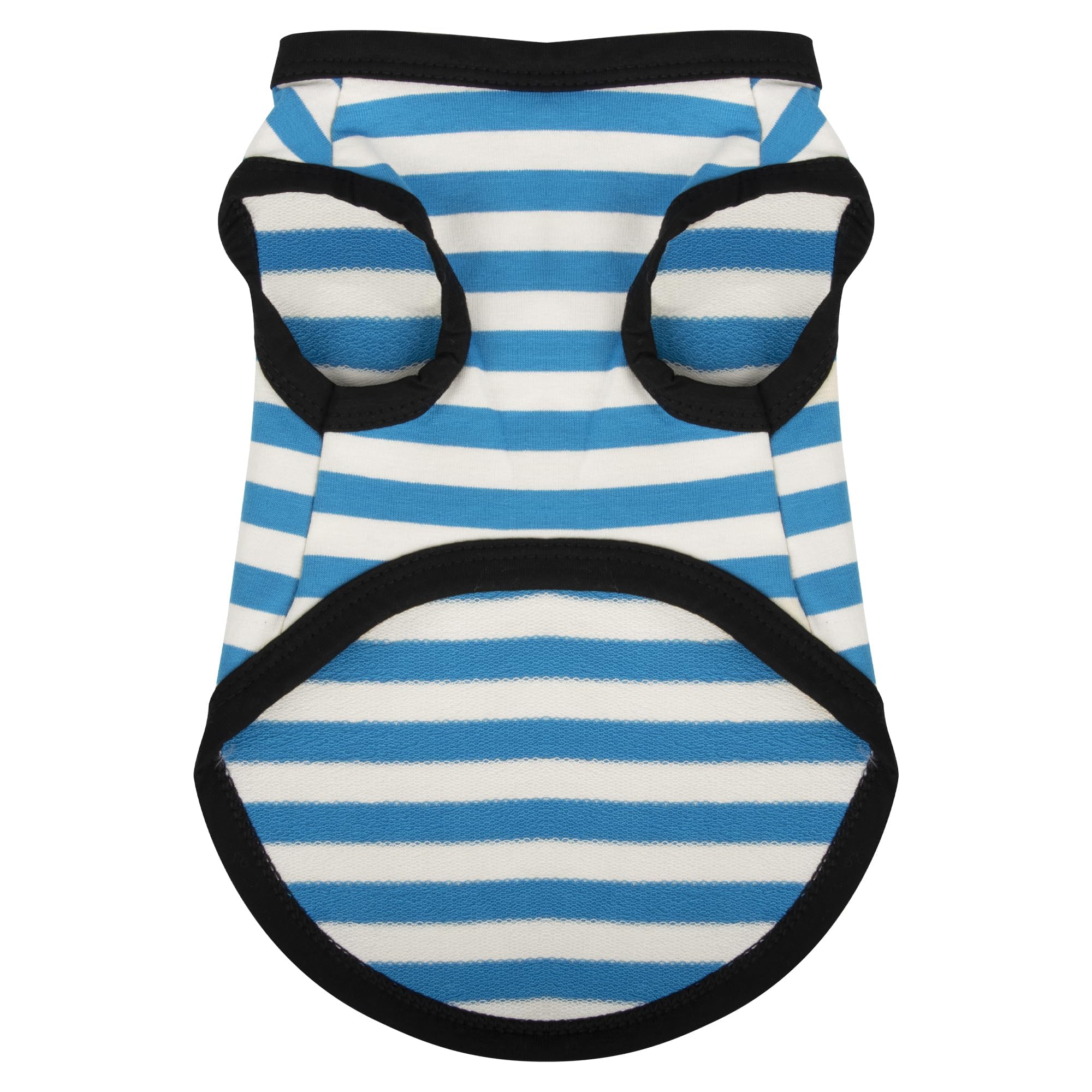 Photo 1 of Paiaite Dog Striped Shirt Happy Color Cotton Sleeveless Puppy Shirts Breathable Pet Apparel Tank Top Colorful Puppy Sweatshirt Clothes for Small Medium Dogs Blue L