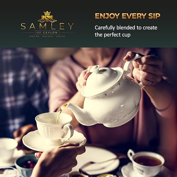 SAMLEY CEYLON – CEYLON BLACK TEA LOOSE LEAF – PREMIUM BOP1 GRADE FROM SRI LANKA – ROBUST FLAVOR WITH GOLDEN ORANGE INFUSION – LOOSE LEAF BLACK TEA CAFFEINATED 1.8OZ SAMLEY