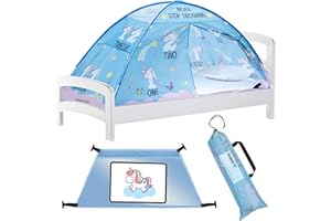KB MLOTEK Pink Unicorn Twin Bed Tent for Kids Indoor Fort - Magical Dream Tents for Boys Pop Up Toddler Bed Canopy for Girls Bunk Bed Tent for Top Bunk - Sensory Sleep Pod for Kids Educational