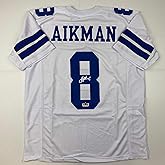 Facsimile Autographed Troy Aikman Dallas White Reprint Laser Auto Football Jersey Size Men's XL