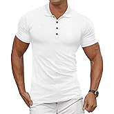 Gnvviwl Men's Casual Polo Shirts Classic Button Basic Short Sleeve Waffle Solid Fit Golf Tees Stylish Tops