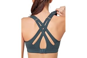 Yvette Sports Bras for Women, Adjustable Criss-Cross Back High Impact for Running