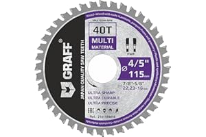 4-1/2-Inch 40-Teeth Carbide Tipped Metal Circular Saw Blade - Cutting Blade for Aluminium, Metal, Wood, Plywood, Drywall, Pla