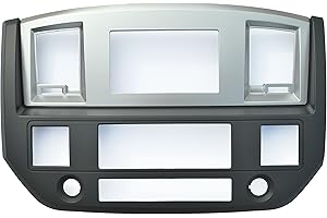 CUSTOM INSTALL PARTS Slate Grey Black and Silver Aftermarket Stereo Double Din Dash Install Kit Compatible with Dodge Ram 2006 2007 2008 2009 (Standard, Silver)