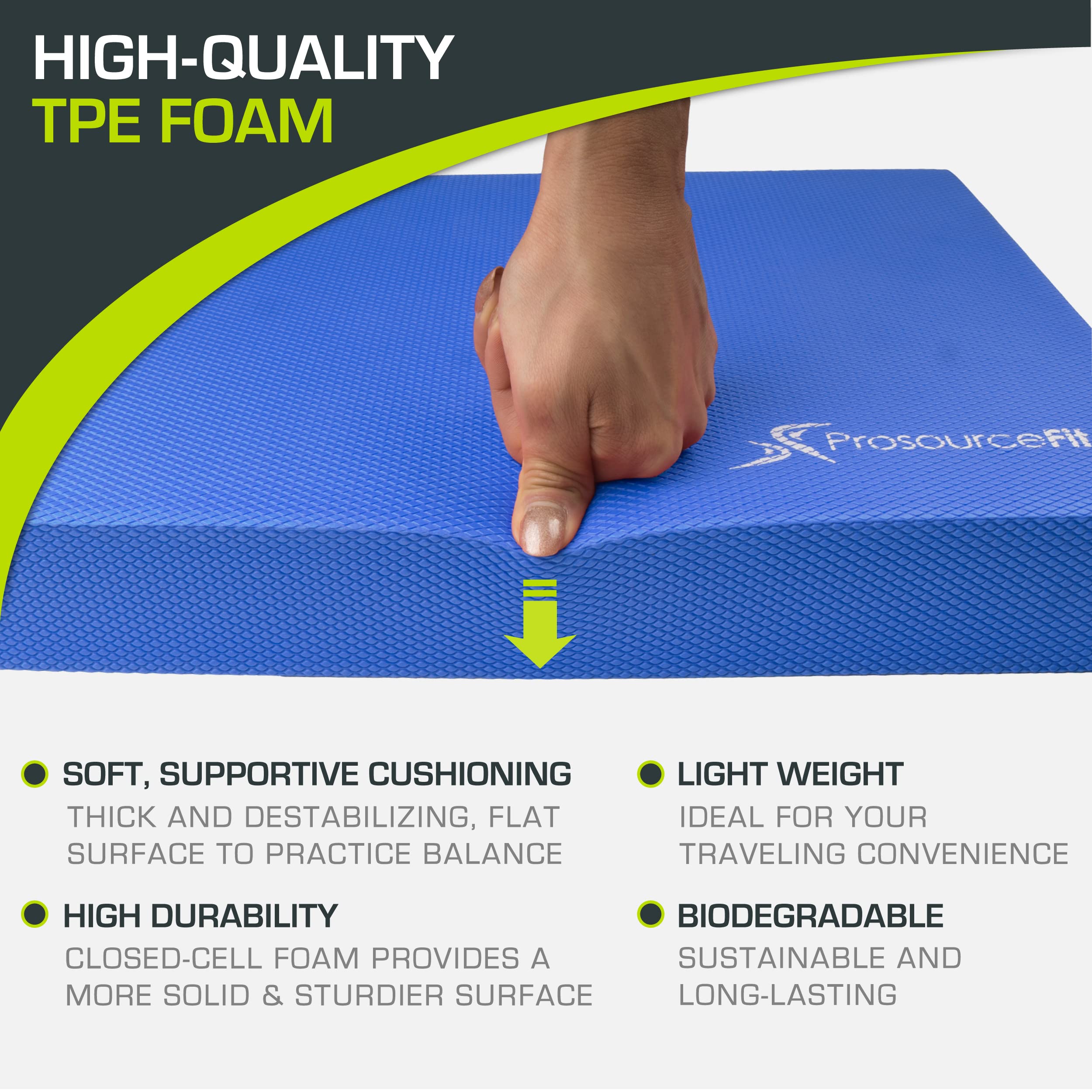 ProsourceFit Exercise Balance Pad – Non-Slip Cushioned Foam Mat & Knee Pad for Fitness and Stability Training, Yoga, Physical Therapy 15.5”x12.75” - Image 4