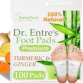 100 Pack Foot Pads | Organic Foot Care Support, Easy Overnight Application | Refreshing Herbal Foot Patches | Premium Turmeric Curcuminoids, Ginger, Bamboo Vinegar &amp; Tourmaline