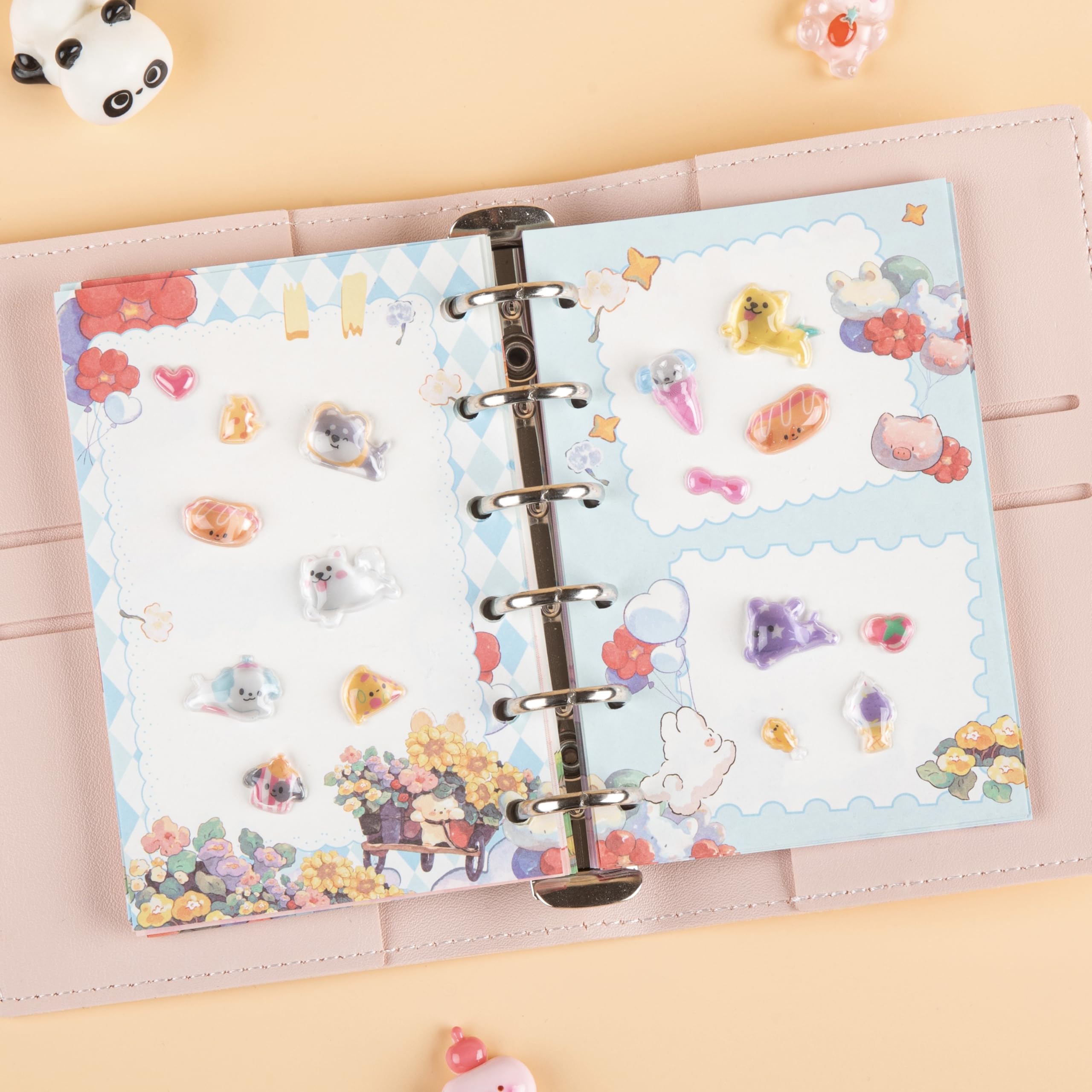 NestlyMoly シール ぷっくり 立体シール 3Dシール ステッカー かわいい キラキラ おしゃれ 女の子 男の子 ごほうび 贈り物 DIY用 デコシール 手帳用 日記帳用 貼り付け可能 1枚入り